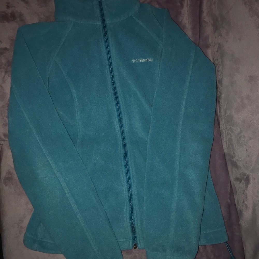 blue columbia fleece jacket